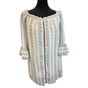 English‎ Factory Womens Off Shoulder Top Blouse Tunic M Bell Sleeves